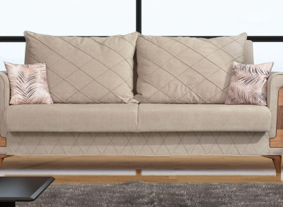 Designer Modern Luxury Sofa 3 Seater Furniture Upholstery Textile Beige Couches xxl new